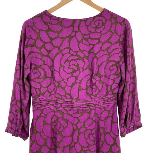 Boden Canterbury Tunic Dress Mini Faux Wrap V-Neck Purple Women US 8 Regular - Picture 7 of 15